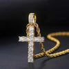 Cubic Zirconia Cross Pendant Necklace on Twisted Chain 60cm - Image 4