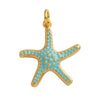 Fish Monta Ray Marine Organism Sea Conch Shell Nautil Coral Branch Charm Pendant,Gold Plated Zircon Jewelry Finding Supplies - Image 22