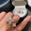 Chic Aesthetic Flower Opening Ring for Female Daily Party Accessories with Bright Zirconia Stylish Women Wedding Jewelry - Image 2