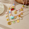 316L Stainless Steel Golden Sun Heart Ocean Multi-Pendant Necklace Women Summer Beach Rope Chain Vacation Jewelry - Image 5