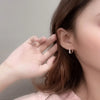 Noble Silver Hoop Earrings for Women Crystal Zirconia Earrings Party Wedding Versatile Jewelry - Image 4