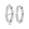 1 Pair Titanium Classic Pave CZ Huggie Earrings 18G Platinum Plated Lightweight Earlobe Hoop Ear Piercing - Image 10