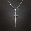 Stainless Steel Sword Pendant Necklace in Silver-Tone Gothic Style - Image 1