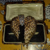 Skeds Vintage Women Men Classic Feather Golden Crystal Brooch Badges Retro Lady Palace Sparkly Accessories Pin For Woman Man - Image 2