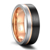 Somen Rings Men 8/6mm Tungsten Ring Black Brushed With Rose Gold Color Wedding Band Engagement Ring Men's Jewelry - Image 7