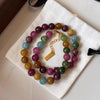 Colorful Tourmaline Stone Gold Female Beads Chain Necklace Jewelry For Women Birthday Gifts - Image 3