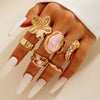 Tocona Imitation Pearl Open Ring Sets for Women Elegant Gold Color Ring Party Jewelry Accessories - Image 13