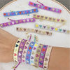 Adjustable Multicolor Heart Bead Bracelet with Woven Pattern - Image 45