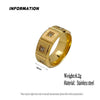 European and American style square textured stainless steel ring, high-quality jewelry, wedding party accessories - Image 4