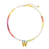 Badu Initial Necklace for Women Colorful Beaded Stone Choker Gold Color Balloons Letter Pendant Necklace Summer Jewelry - Image 12