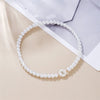A-Z Initial Letter Bracelet for Women White Beads Round Pendant Elastic Bracelets Jewelry Mother of Pearl Charm - Image 12