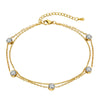 Cubic Zirconia Ankelt, Round CZ Women's Bezel Set Anklet Bracelet on Leg, Adjsutable Stainless Steel No Fade - Image 6