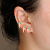 2pcs Stainless Steel Green Crystal Zirconia Snake Hoop Earrings for Women Punk Hip-hop Chic Animal Party Jewelry - Image 2