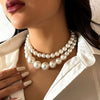 Two-Piece Imitation Pearl Beaded Choker Set in Gold-Tone - Image 3