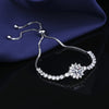 Charm Female White Zircon Stone Snowflake Bracelet Cute Silver Color Adjustable Wedding Jewelry For Women - Image 4