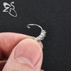 ZS 1PC Butterfly Leaf Moon Shape Nose Piercing Silver Color Septum Ring Stainless Steel Nose Clicker Cartilage Piercing 20G - Image 5