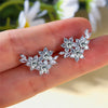 Crystal Yellow Flower Stud Earrings Multicolor Zircon Round Stone Charm Silver Color Wedding Jewelry For Women - Image 2