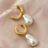 European Retro Asymmetrical Pearl Earrings for Women Titanium Steel Earrings Long Earrings Sassy Earrings - Image 5