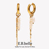 Pvd Plated Gold Color Pearl Tassel Chain Hoop Earrings Stainless Steel Elegant Style Women Jewelry Wholesales - Image 1