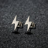 1Pair Stainless Steel Lightning Bolt Earrings Punk Thunder Earring for Men Women Daily Jewelry - Image 1