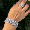 ThreeGrace Shiny Zircon Elegant Open Cuff Bangle and Ring Set for Women Dubai Bridal Wedding Evening Party Jewelry - Image 1