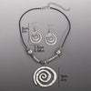 Vintage Bohemian Style Metal Spiral Pendant Necklace Earrings for Women Creative Two-piece Beach Vacation Jewelry Set - Image 5
