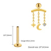 Titanium Hidden Helix Chain Earring 16G Dainty Star Moon CZ Dangle Cartilage Stud Piercing Jewelry - Image 8