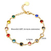 Colorful Bejeweled Bangle Popularity TS Stainless Steel Bracelets for Women 12 Birthstones Rainbow Crystal Chain Jewelry - Image 5
