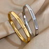 Simple Office Facet 316L Stainless Steel Cuff Bangle Bracelets For Women Man Unisex Unique Gold Silver Color Jewelry - Image 3