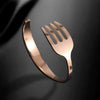 Lennik Creative Stainless Steel Fork Bracelet, Adjustable C-Shaped Open Bangle, Versatile Couple's Jewelry - Image 7