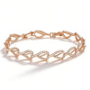 Rose Gold Color Geometry Heart Link Bracelet Women Zircon Modern Daily Party Gifts Wedding Jewelry - Image 1