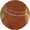 Silver Plated Stainless Steel Ankle Bracelets for Women, Layered Twisted Chain Satellite Bead Anklets Set - Image 1