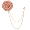 Korean Bridegroom Wedding Brooches Cloth Art Hand-made Rose Flower Brooch Lapel Pin Badge Tassel Chain Men's Suit Accessories - Image 7