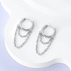 Silver Hoop Earrings For Woman Zircon Heart Shape Star Eardrop Earring Jewelry - Image 2