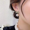 Korean Crystal Bow Drop Earrings White Red Round Imitation Pearl Dangle Earrings for Women Elegant Party Jewelry - Image 4