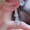 Silver Needle Zircon Crystal Tassel Hoop Earrings for Women Long Earrings Wedding Party Jewelry - Image 5