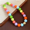 Multi-color Smudging Round Beads Acrylic Choers Necklaces Retro Smudging Resin Collarbone Chain Charms Party Jewelry Gifts M1 - Image 25