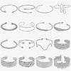 Geometric Chunky Stainless Steel Bracelets Bangles For Women Men Accessories Silver Color Wrist Jewelry No Fade Bangle - Image 1