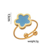 Gold Plated Stainless Steel Necklace Woman Five Leaf Petals Double Sided Necklaces for Women Pendant Flower Clover Jewelry - Image 23