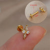 1Piece 16G Titanium Steel CZ Leaf Bee Piercing Lip Labre Studs Tragus Helix Cartilage Couch Lobe Earrings Body Jewelry For Women - Image 14