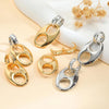 Double Circles Hoop Earrings for Women Stainless Steel Gold Chunky Oval Earring Clean Girl Jewelry - Image 3