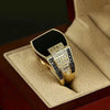 Classic Men's Ring Metal Inlaid Black Stone Zircon Punk Rings for Men Engagement Wedding Jewelry - Image 5