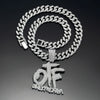 Hip Hop English Letter Otf Pendant Cuban Chain Necklace, Suitable For Daily Wear By Men And Women, Rock Party Jewelry - Image 10