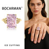 Bocarman Rectangular Ice Cut Mint Green Cubic Zirconia Copper Ring For Women Vintage Engagement Wedding Adjustable Jewelry - Image 8