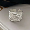 Silver Rings For Women Simple Elegant Open Vintage Gold Wide Flat Ring Jewelry Gift - Image 11