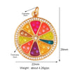 Rainbow Sun Happy Face Round Lemon Mushroom Charm Pendant, Gold Plated Zircon Necklace Bracelet Handmade Jewelry - Image 2