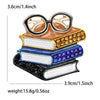 Enamel Glasses Book Brooch for Women Unisex Rhinestone Quill Pen School Supplies Drawing Board Pins Party Friend Gifts Accessory - Image 11