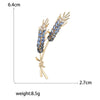 Crystal Ear of Wheat Brooches For Women Men Beautiful Rhinestone Plant Brooch Pin Casual Party Accessories Jewelry Gift - Image 3