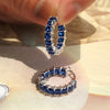 Princess Square Cubic Zirconia Hoop Earrings Ear Circle Earrings for Women Versatile Female Jewelry - Image 7