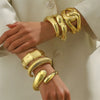 Exaggerated Geometric Wide Cuff Bangles for Women Men Punk Hip Hop Chunky Gold Silver Color Statement Bracelet Jewelry Gift - Image 2